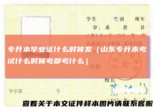 专升本毕业证什么时候发（山东专升本考试什么时候考都考什么）