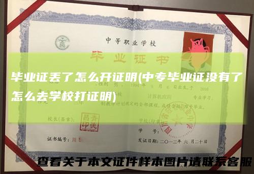 毕业证丢了怎么开证明(中专毕业证没有了怎么去学校打证明)