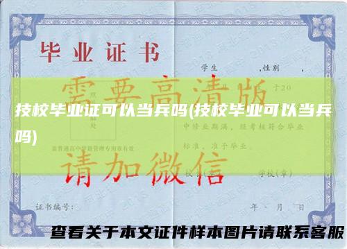 技校毕业证可以当兵吗(技校毕业可以当兵吗)