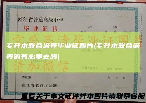 专升本联合培养毕业证图片(专升本联合培养的有必要去吗)