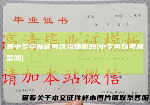 有中专毕业证可以当辅警吗(中专可以考辅警吗)