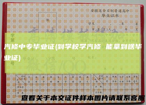 汽修中专毕业证(到学校学汽修 能拿到啥毕业证)