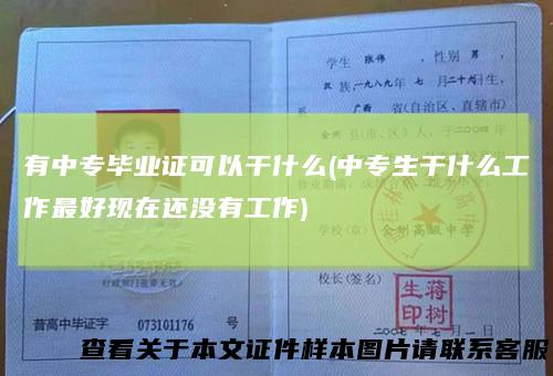 有中专毕业证可以干什么(中专生干什么工作最好现在还没有工作)