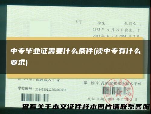 中专毕业证需要什么条件(读中专有什么要求)