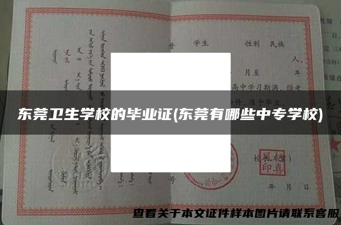 东莞卫生学校的毕业证(东莞有哪些中专学校)
