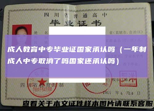 成人教育中专毕业证国家承认吗（一年制成人中专取消了吗国家还承认吗）