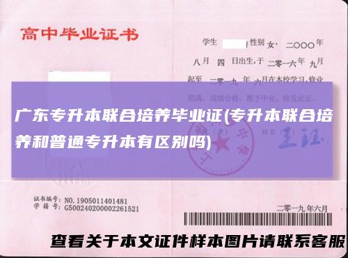广东专升本联合培养毕业证(专升本联合培养和普通专升本有区别吗)