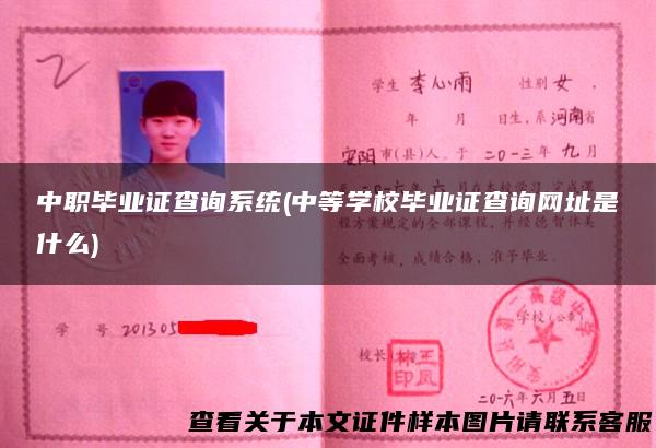 中职毕业证查询系统(中等学校毕业证查询网址是什么)