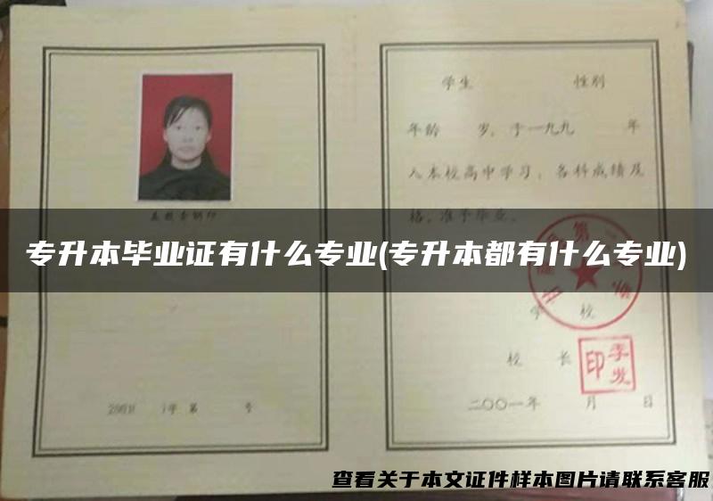 专升本毕业证有什么专业(专升本都有什么专业)