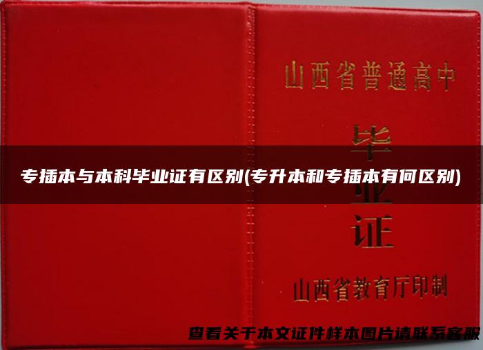 专插本与本科毕业证有区别(专升本和专插本有何区别)