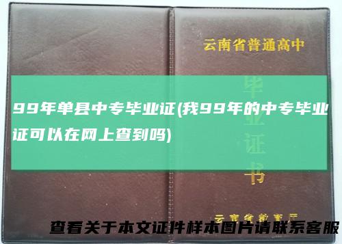 99年单县中专毕业证(我99年的中专毕业证可以在网上查到吗)