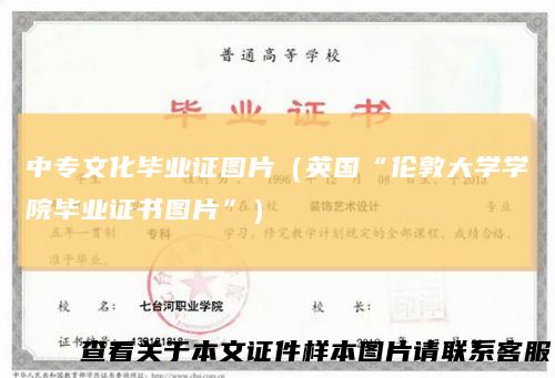 中专文化毕业证图片（英国“伦敦大学学院毕业证书图片”）