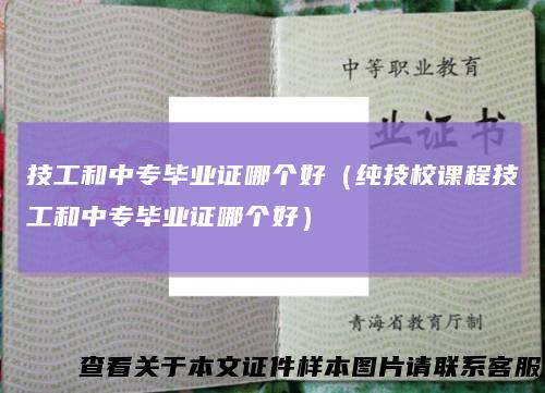 技工和中专毕业证哪个好（纯技校课程技工和中专毕业证哪个好）