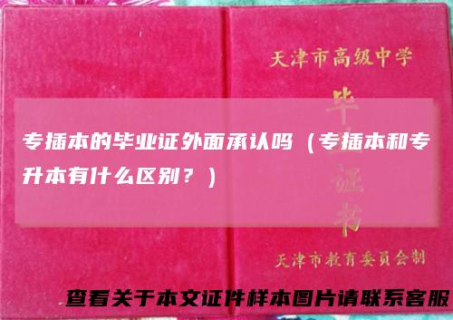 专插本的毕业证外面承认吗（专插本和专升本有什么区别？）