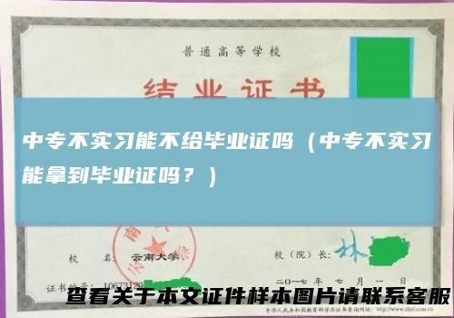 中专不实习能不给毕业证吗（中专不实习能拿到毕业证吗？）