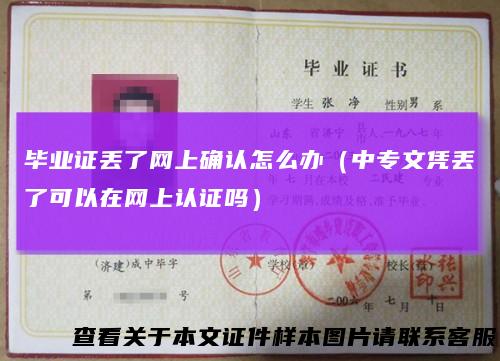 毕业证丢了网上确认怎么办（中专文凭丢了可以在网上认证吗）