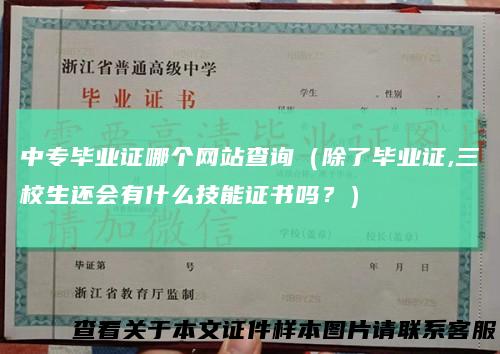 中专毕业证哪个网站查询（除了毕业证,三校生还会有什么技能证书吗？）