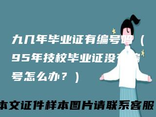 九几年毕业证有编号吗（95年技校毕业证没有编号怎么办？）