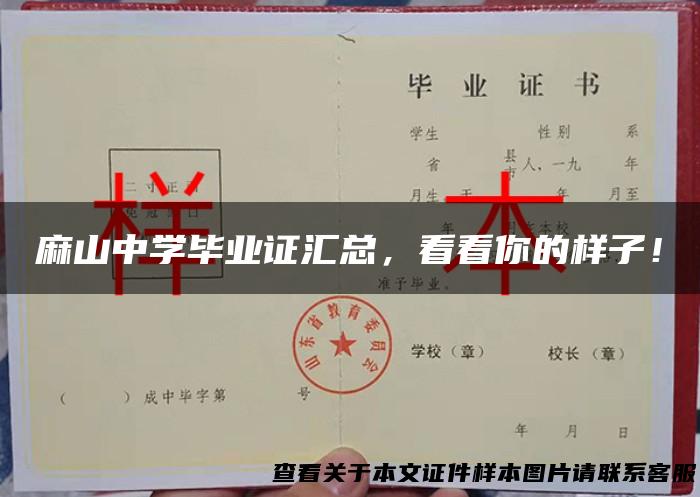 麻山中学毕业证汇总，看看你的样子！