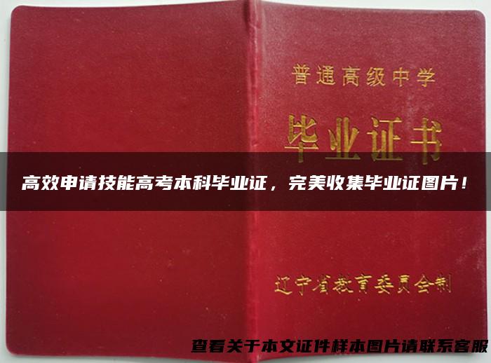 高效申请技能高考本科毕业证，完美收集毕业证图片！