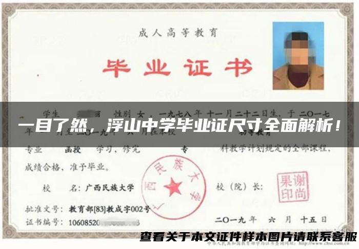 一目了然，浮山中学毕业证尺寸全面解析！