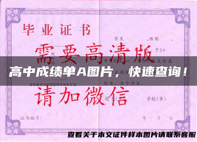 高中成绩单A图片，快速查询！