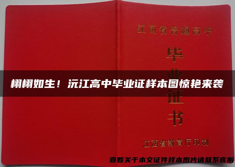 栩栩如生！沅江高中毕业证样本图惊艳来袭