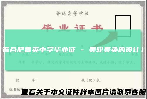 看合肥育英中学毕业证 - 美轮美奂的设计！