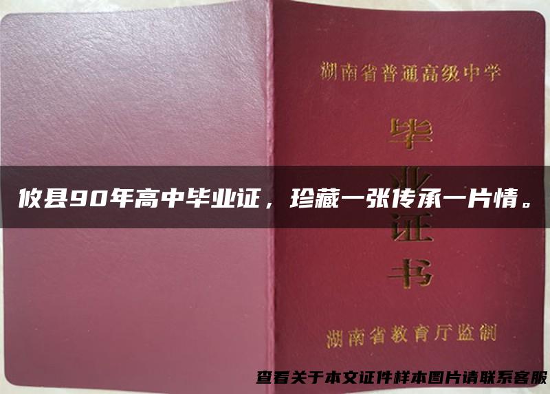 攸县90年高中毕业证，珍藏一张传承一片情。