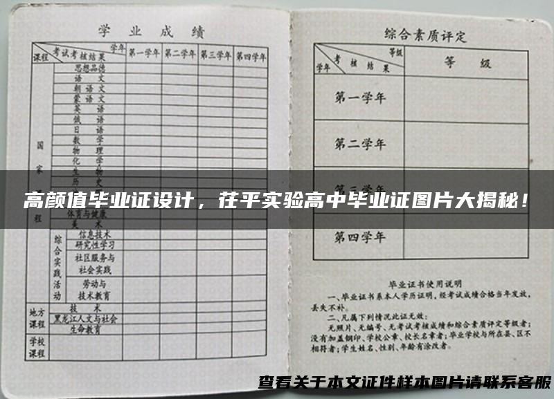 高颜值毕业证设计，茌平实验高中毕业证图片大揭秘！
