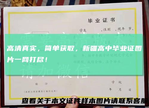 高清真实，简单获取，新疆高中毕业证图片一网打尽！