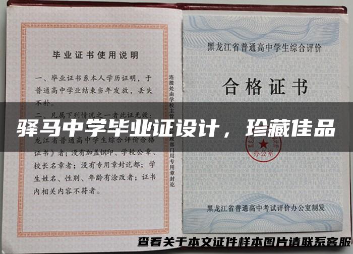 驿马中学毕业证设计，珍藏佳品