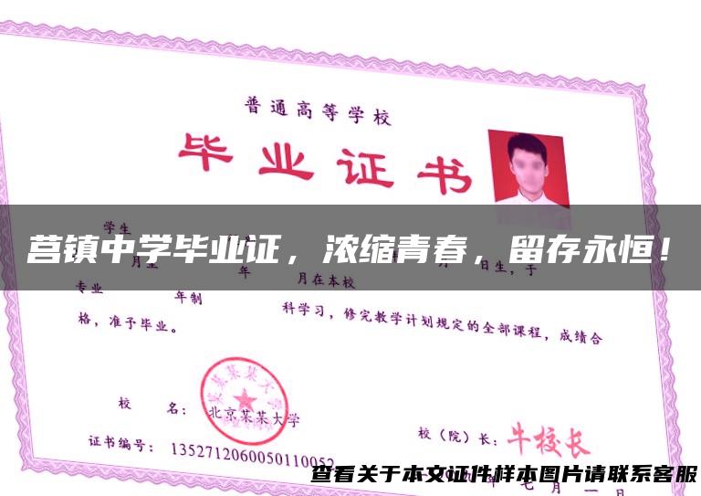 莒镇中学毕业证，浓缩青春，留存永恒！