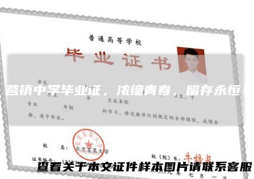 莒镇中学毕业证，浓缩青春，留存永恒！