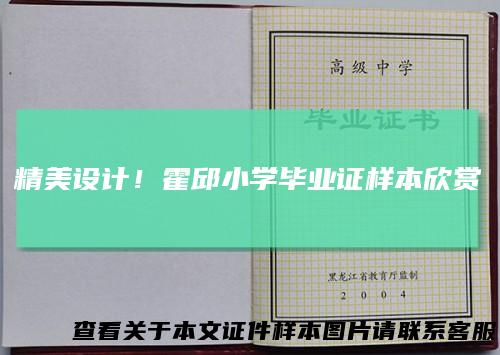 精美设计！霍邱小学毕业证样本欣赏