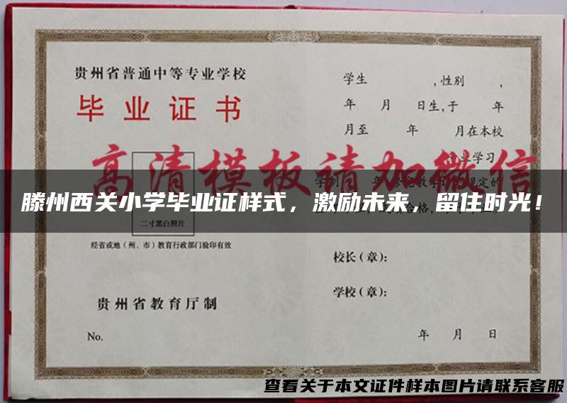 滕州西关小学毕业证样式，激励未来，留住时光！