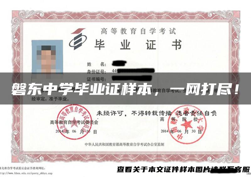 磐东中学毕业证样本，一网打尽！