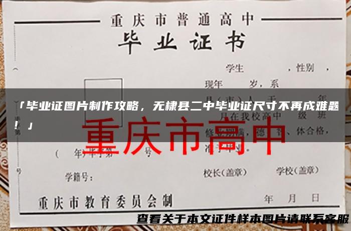 「毕业证图片制作攻略，无棣县二中毕业证尺寸不再成难题！」