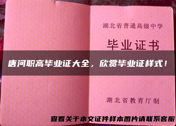 唐河职高毕业证大全，欣赏毕业证样式！