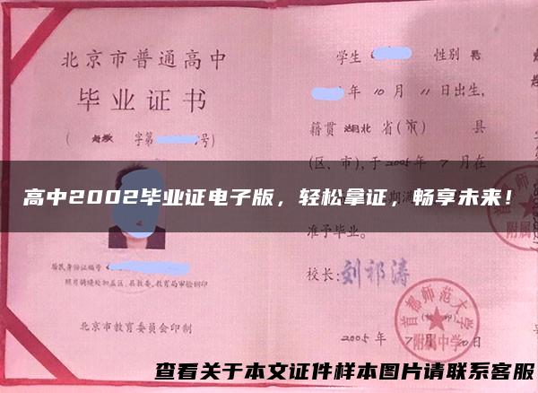 高中2002毕业证电子版，轻松拿证，畅享未来！