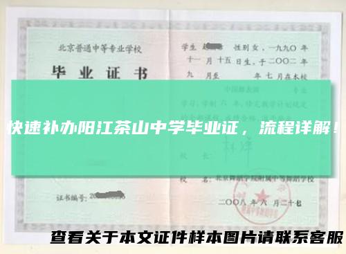 快速补办阳江茶山中学毕业证，流程详解！