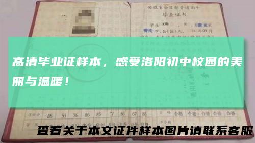 高清毕业证样本，感受洛阳初中校园的美丽与温暖！