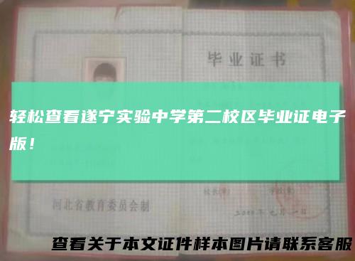 轻松查看遂宁实验中学第二校区毕业证电子版！