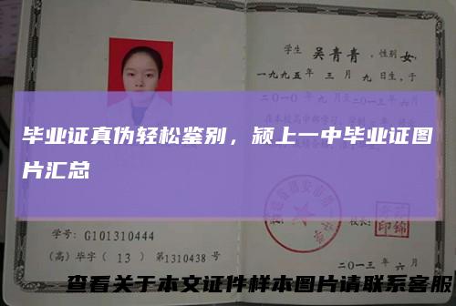 毕业证真伪轻松鉴别，颍上一中毕业证图片汇总