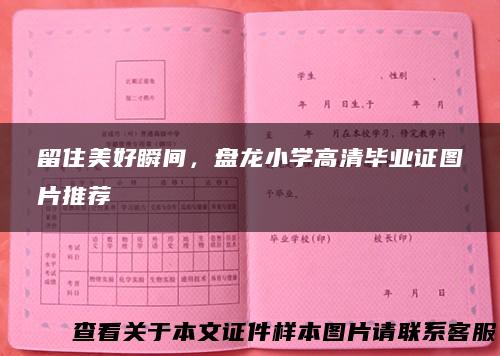 留住美好瞬间，盘龙小学高清毕业证图片推荐
