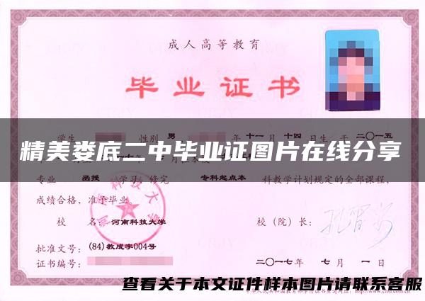 精美娄底二中毕业证图片在线分享