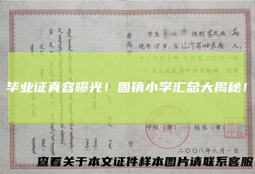毕业证真容曝光！固镇小学汇总大揭秘！