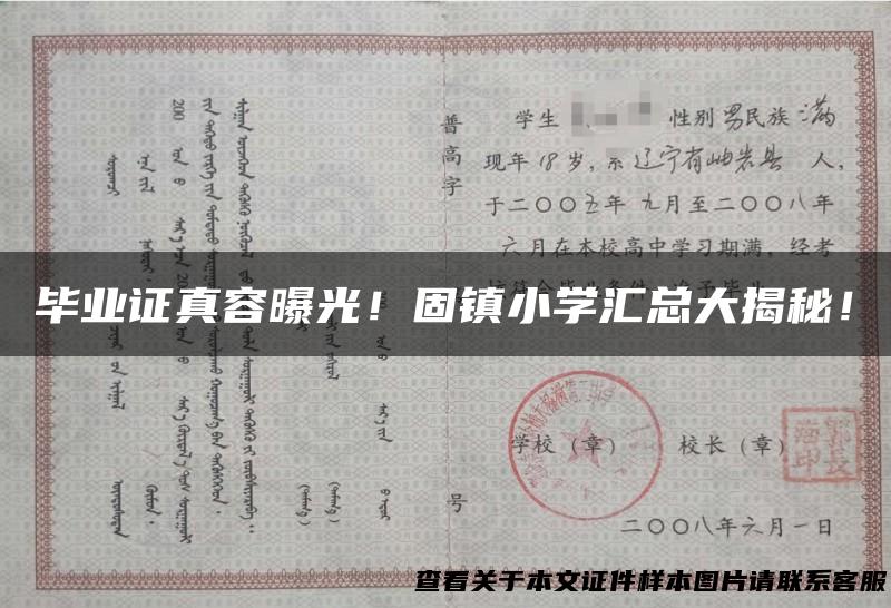 毕业证真容曝光！固镇小学汇总大揭秘！