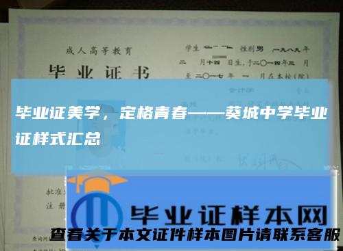 毕业证美学，定格青春——葵城中学毕业证样式汇总