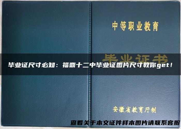 毕业证尺寸必知：福鼎十二中毕业证图片尺寸教你get！